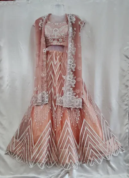 Bridal Lehenga — Peach (Detail)